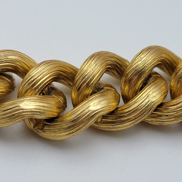 Vintage Anne Klein Necklace Gold Tone Curb Link Chain 24 Inch Toggle Clasp - Picture 2 of 8